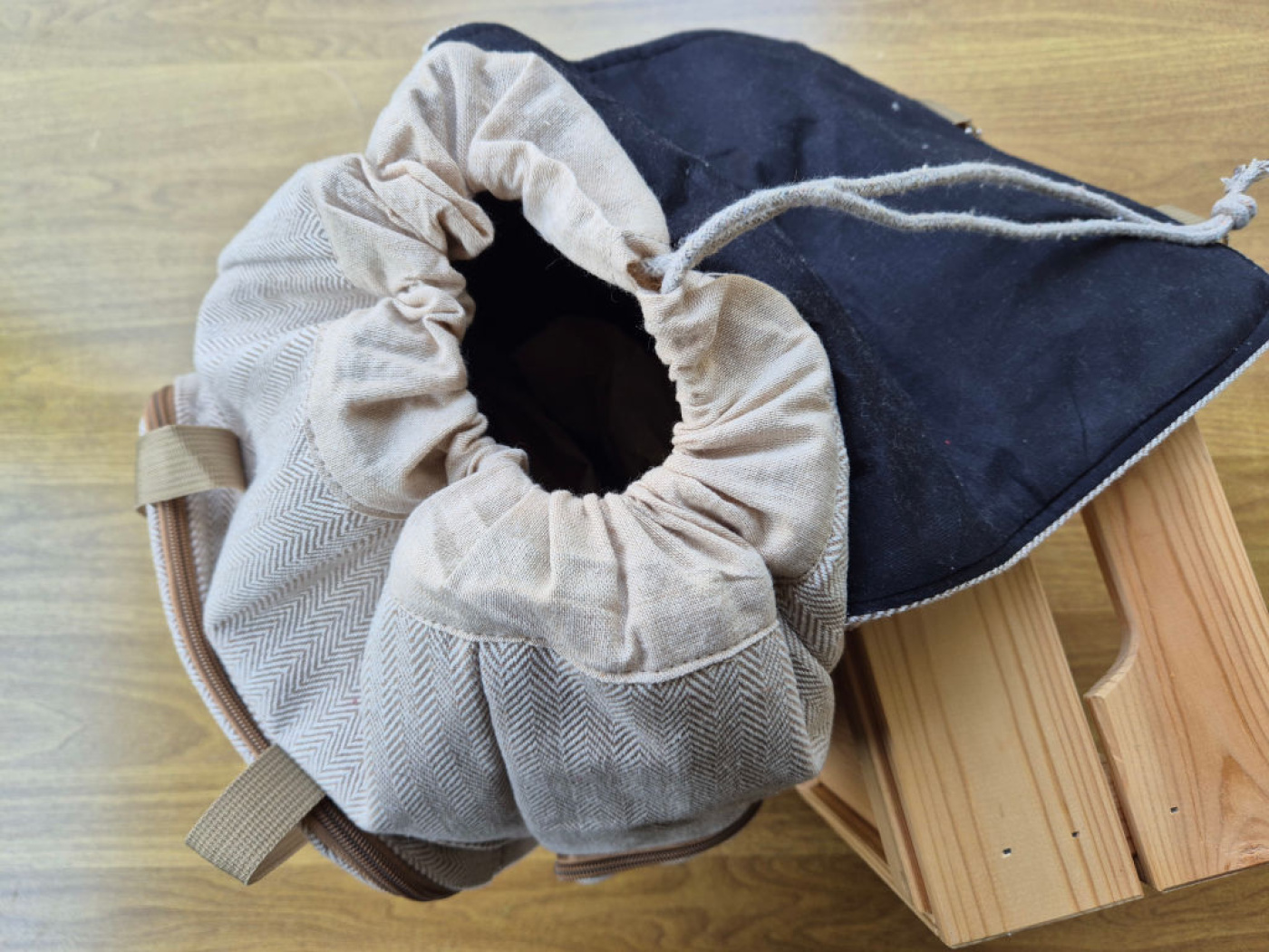 Hanf Rucksack | Kordelzug + Umschlagklappe